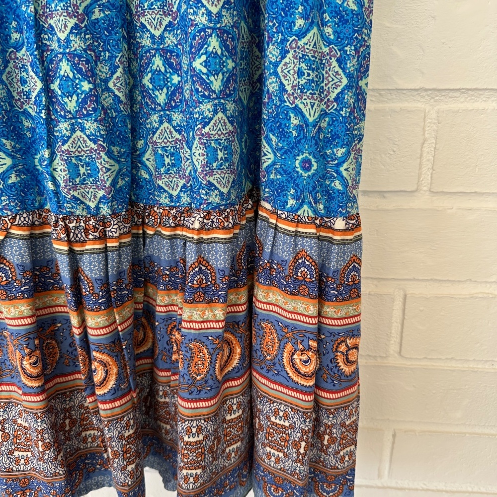 Ava Christine Boho Rayon Maxi Skirt size L - Picture 6 of 11